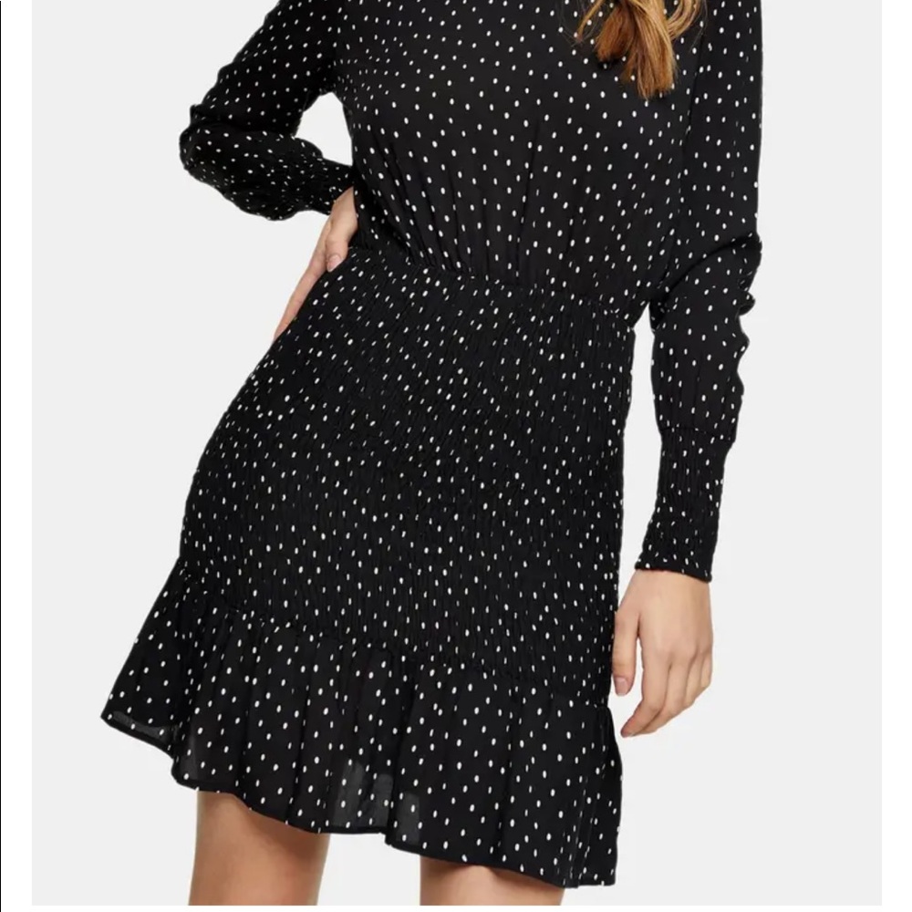 TOPSHOP Dress Black and White Polka Dot Dress - SZ 2 Worn ONCE